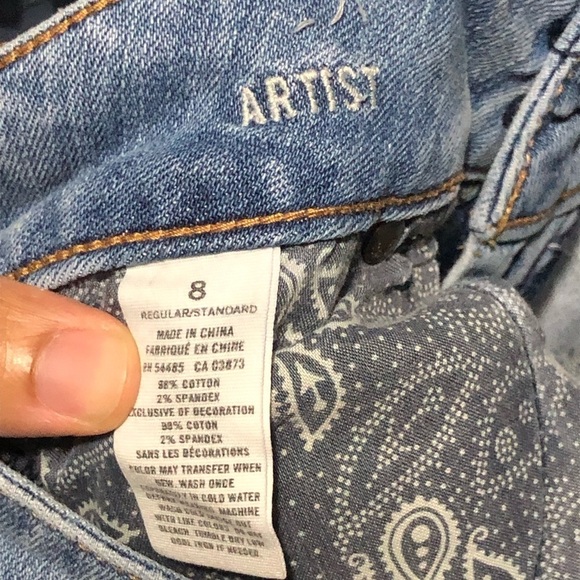 American Eagle Jeans Women's 8 Artist 2 Button Distressed Mid Rise Denim - Picture 3 of 6